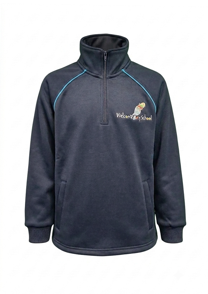 Welcome Bay School P/C Sweatshirt Navy/Teal